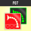 Знак F07 «Пожарный водоисточник» (фотолюм. пленка ГОСТ, 100х100 мм)